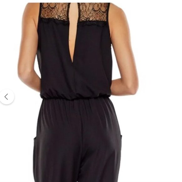City Triangles Sleeveless Jumpsuit with Lace Yoke Size Medium - Picture 2 of 10